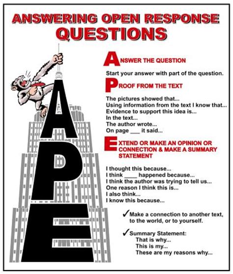 A P E: Responding to Open ended Questions | Student, Texts ...