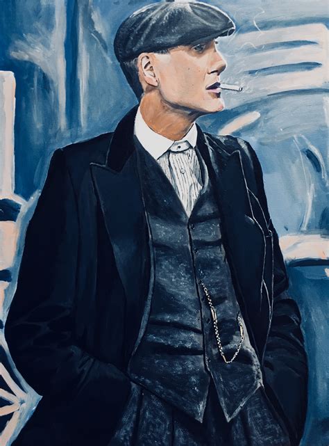 A painting of Tommy Shelby that I made. Acrylic on canvas ...