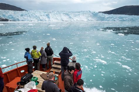 A tour boat near the Eqi Glacier in North Greenland – Your ...