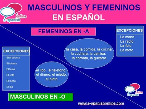 A1. MASCULINOS Y FEMENINOS | Aprender español, Español