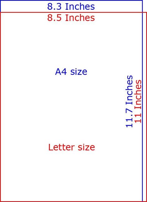 A4 Paper Size in inches vs Letter size | Design Resources ...