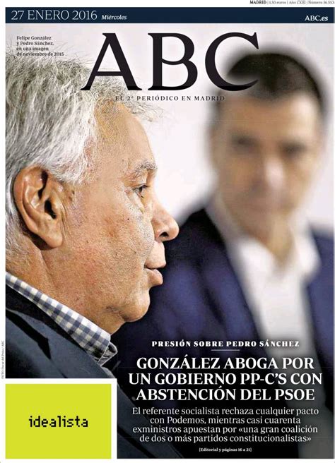 ABC  oculta en su portada el escándalo de corrupción del ...