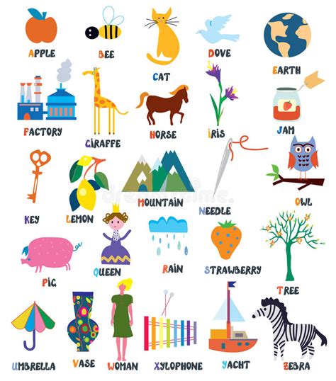 ABC Para Los Niños Con Los Animales, Objetos, Juguetes Ilustración del ...
