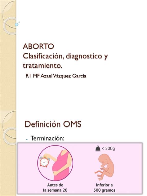 Aborto Clasificación, diagnostico y tratamiento.: R1 MF Azael Vázquez ...