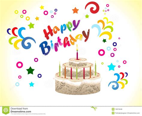 Abstract Birthday Card With Cake Stock Vector   Image ...