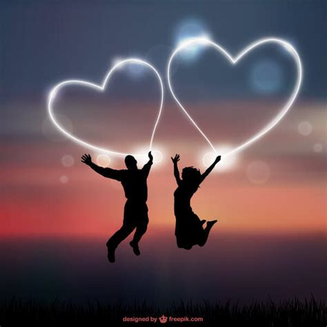 Abstract Love Heart Background with Romantic Couple ...