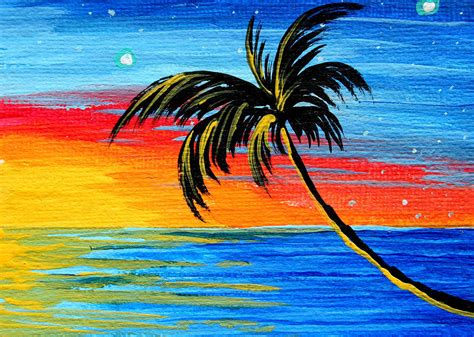 Abstract Tropical Palm Tree Painting Tropical Goodbye By ...
