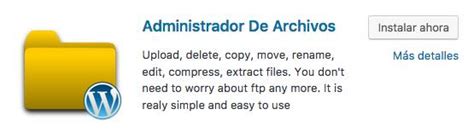 Acceso al Administrador de Archivos desde WordPress