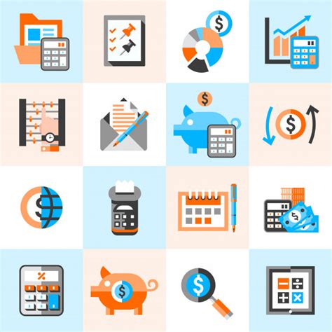 Accounting icons set Vector | Free Download