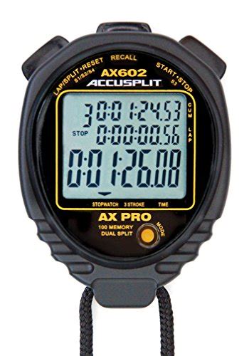 ACCUSPLIT AX602 PRO MEMORY  100  3 LINE DISPLAY Stopwatch ...