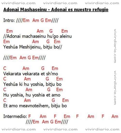 Acordes de la canción Adonai Mahaseinu   Adonai es nuestro ...