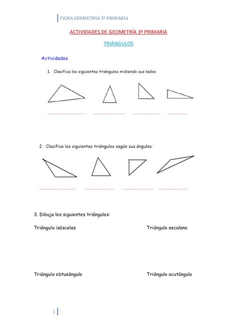 Actividades de geometría 3º primaria