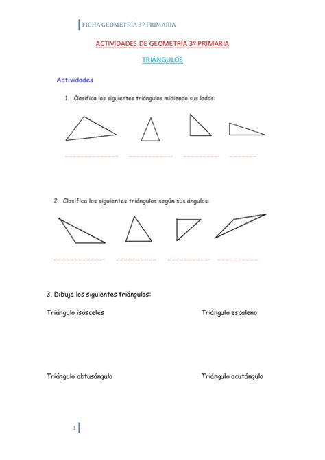 Actividades de geometría 3º primaria