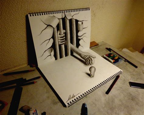 AdictaMente: Impresionantes dibujos en 3D hecho con lápiz y papel.