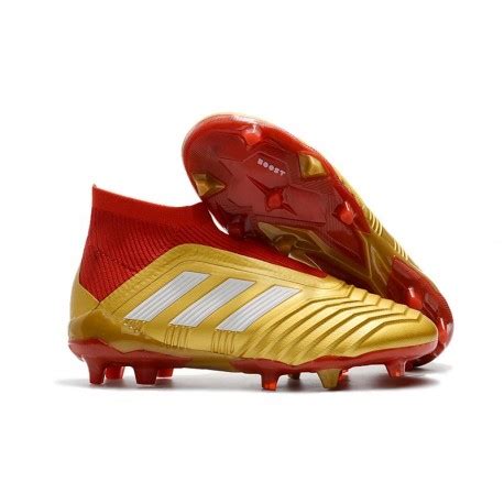 adidas Men s Predator 18+ FG Soccer Cleats   Gold Red