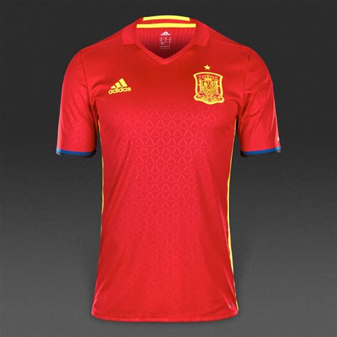 adidas Spain 2016 Home Authentic Shirt   Scarlet/Bright ...