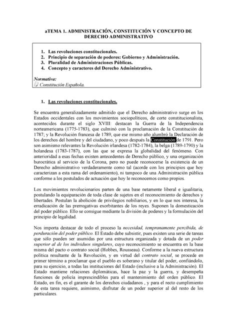 Administrativo 1   Apuntes 1 aTEMA ADMINISTRACI CONSTITUCI ...