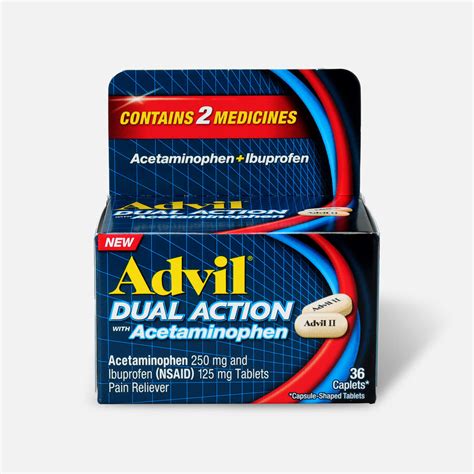 Advil Dual Action Coated Tablets, Acetaminophen ...