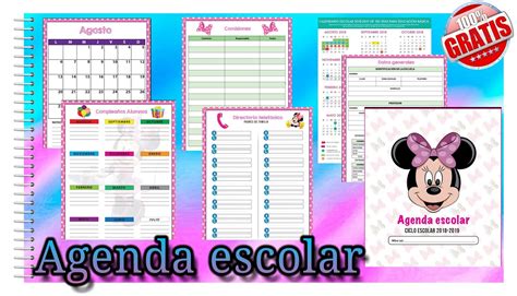 Agenda escolar diseño Minnie Mouse 2018 2019 Mi Salón de Clases Virtual