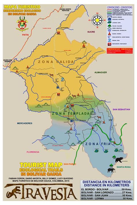 Agenda Turistica de Bolivar Cauca: Mapa Turístico