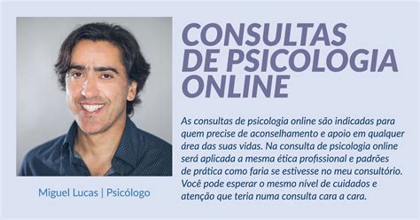 Agende uma Consulta de Psicologia Online   Miguel Lucas