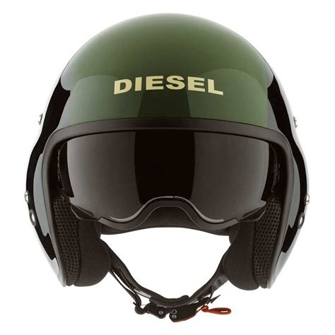 AGV Diesel Hi Jack Helmet   Black / Green | Open Face ...