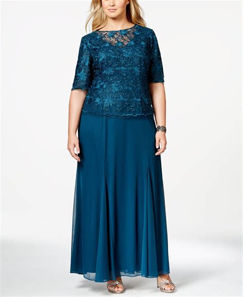Alex Evenings Plus Size Embroidered Popover Gown   Dresses ...