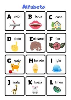 Alfabeto ilustrado en Español/ Spanish Picture Alphabet by ...