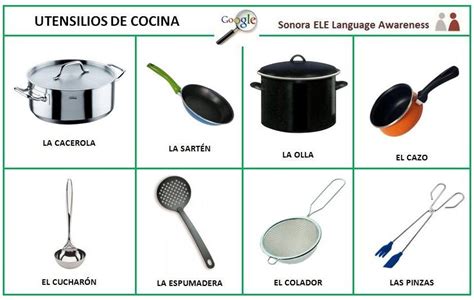Algunos utensilios de cocina. | Vocabulario | Pinterest | Spanish and ...