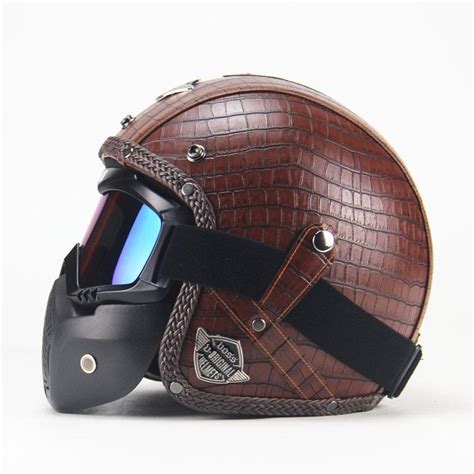 Aliexpress.com : Buy LumiParty PU Leather Helmets 3/4 ...