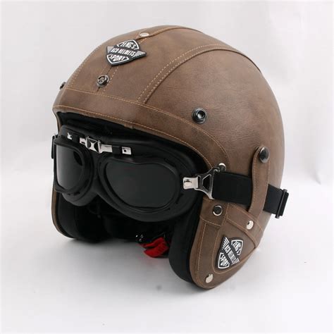 Aliexpress.com : Buy Vintage motorcycle helmet Retro PU ...