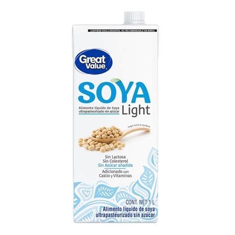 Alimento líquido de soya Great Value sin azúcar 1 l | Walmart