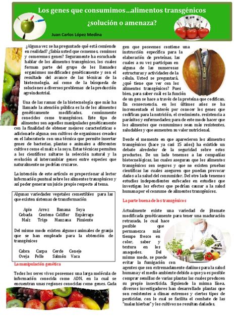 Alimentos Transgénicos | PDF | Organismo genéticamente modificado ...