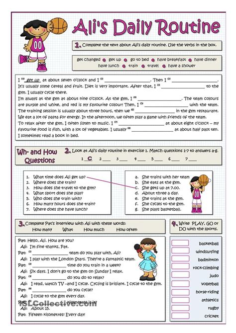ALIS DAILY ROUTINE | Daily routine, English worksheets for kids, Daily ...