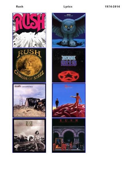 All Rush song lyrics   Albums from 1974 to 2014 | Nature