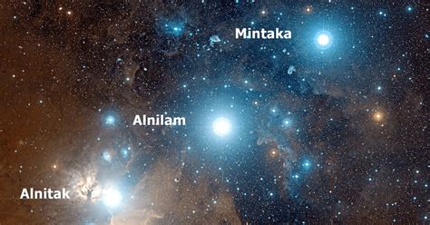 Alnitak, Alnilam, Mintaka. Las estrellas del cinturon de Orión