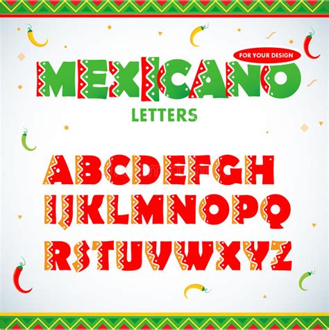 Alphabet in mexican style stock vector. Illustration of ...