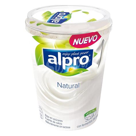 Alpro Asturiana Yogur natural sin lactosa con soja 500 g