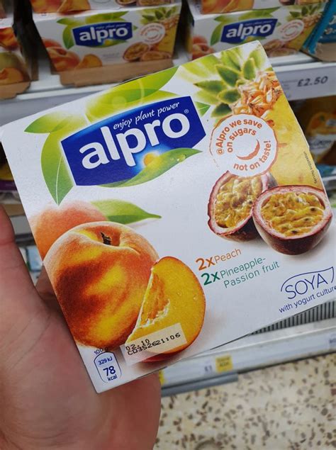 Alpro Exotic Fruit & Peach Yoghurt 4X125g | Vegan Food UK