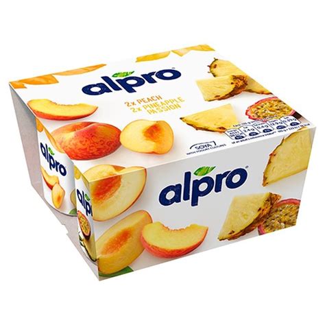 Alpro Peach & Pineapple Passion Fruit Yoghurt Alternative ...