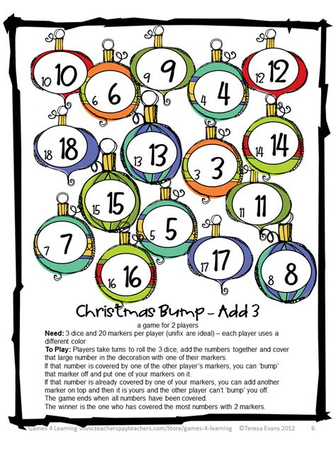 alternative games: Christmas Math Games