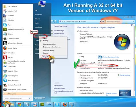 Am I Running A 32 bit or 64 bit Version of Windows 7 ...