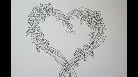 Amazing Easy Rose Drawing With A Heart   Drawing Tutorial ...