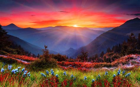 Amazing Sunset Mountains | Beautiful landscapes, Beautiful nature ...