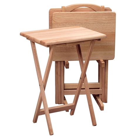Amazon.com: Winsome Wood 5 Piece TV Table Set, Natural ...