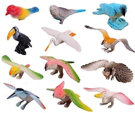 Amazon Pack De 12 3d De Plástico De Aves Voladoras Figura ...