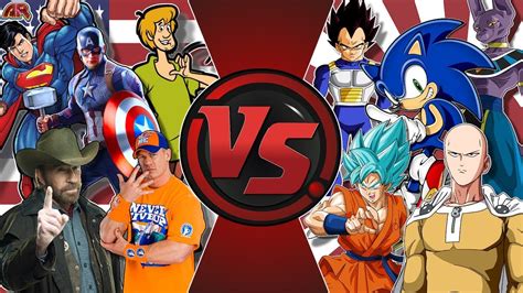 AMERICA vs JAPAN!  Captain America, Superman vs Goku ...
