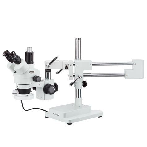AmScope 3.5X 90X Trinocular Stereo Boom Zoom Microscope ...