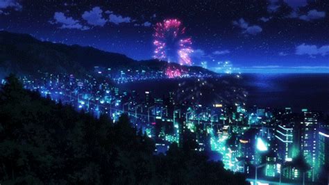an aesthetic city with fireworks gif | Gif de paisajes, Cielo animado ...