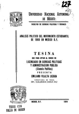 Analisis politico del movimiento estudiantil de 1968 en Mexico D.F.